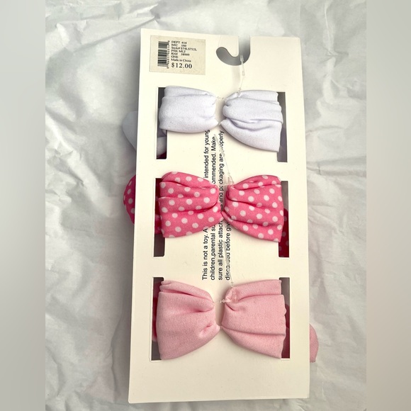 Starting Out Accessories 3 Pack Soft Bow Headband Set for Baby Girl. - Picture 4 of 11